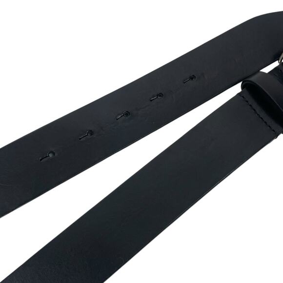 Alexander Mcqueen 3D Skull Black Leather Belt Silver Bucklet Size 90/36 - Picture 9 of 12